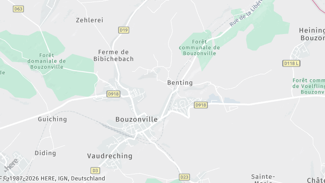 Carte de la zone d'intervention à Bouzonville