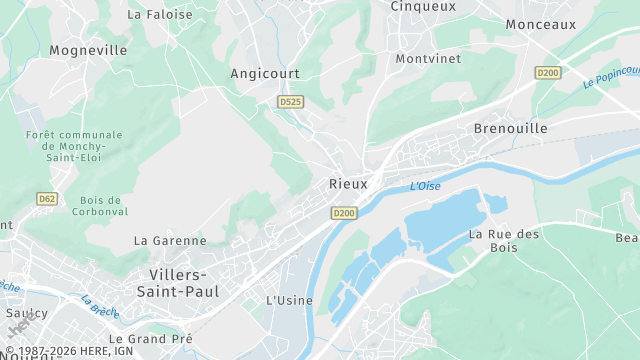 Carte de la zone d'intervention à Rieux
