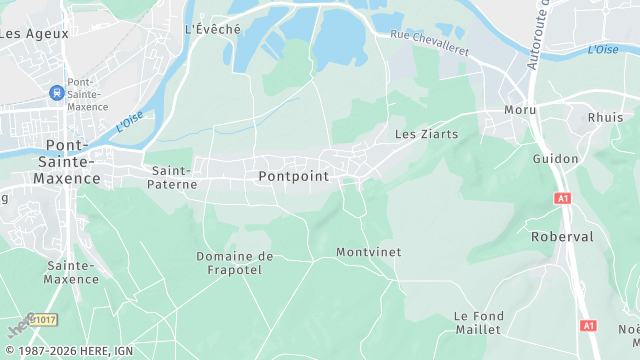Carte de la zone d'intervention à Pontpoint