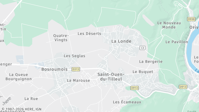 Carte de la zone d'intervention à Saint-Ouen-du-Tilleul