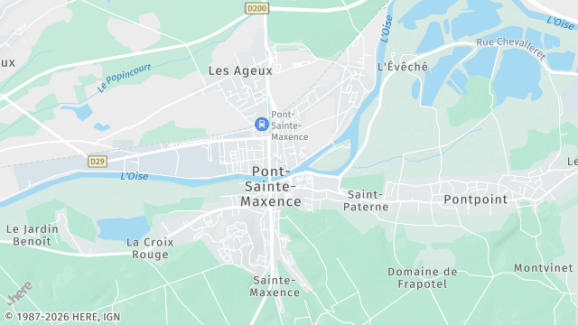 Carte de la zone d'intervention à Pont-Sainte-Maxence