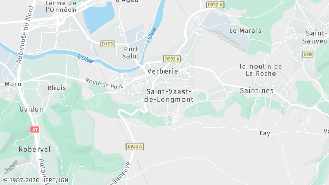 Carte de la zone d'intervention à Verberie