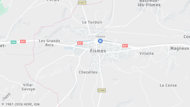Carte de la zone d'intervention à Fismes