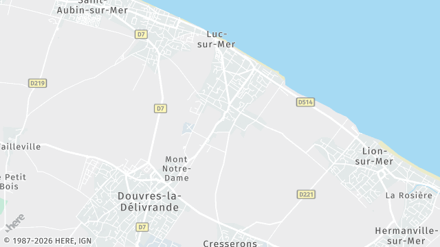 Carte de la zone d'intervention à Luc-sur-Mer
