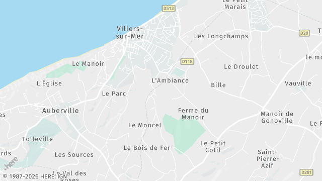Carte de la zone d'intervention à Villers-sur-Mer