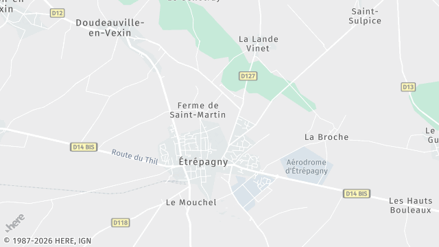 Carte de la zone d'intervention à Étrépagny