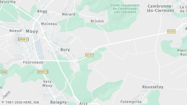 Carte de la zone d'intervention à Bury