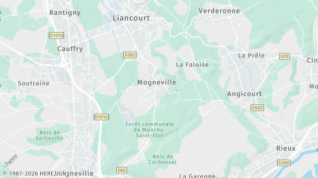 Carte de la zone d'intervention à Mogneville