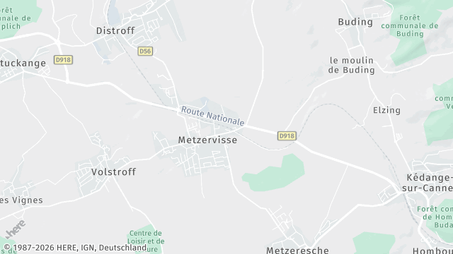 Carte de la zone d'intervention à Metzervisse