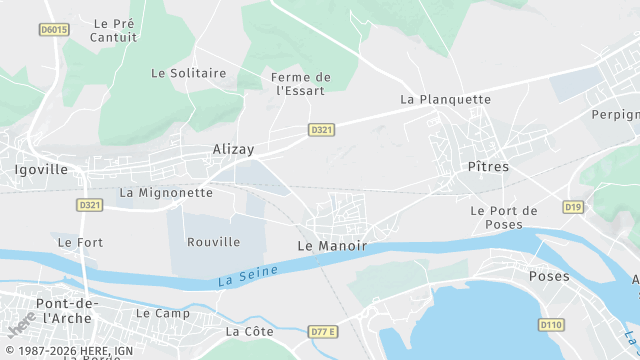 Carte de la zone d'intervention à Le Manoir