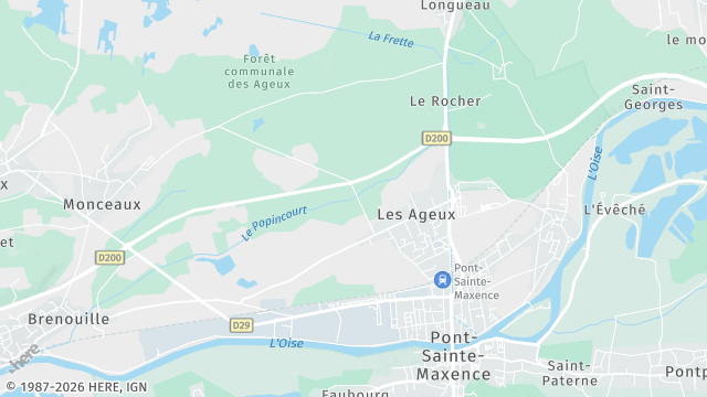Carte de la zone d'intervention à Les Ageux
