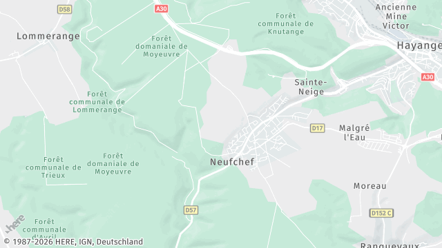 Carte de la zone d'intervention à Neufchef