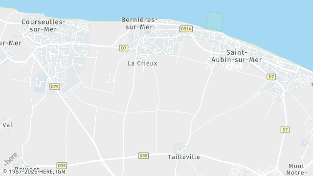Carte de la zone d'intervention à Bernières-sur-Mer