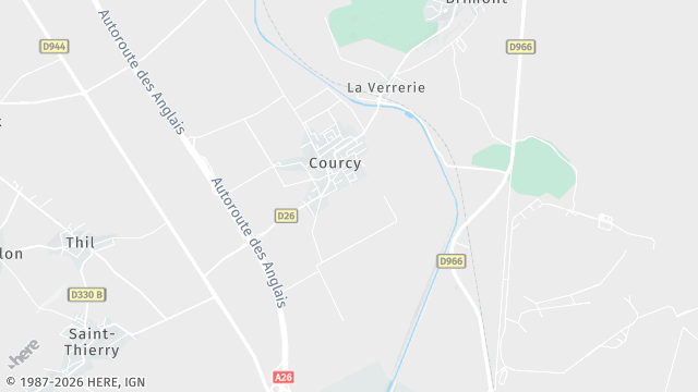 Carte de la zone d'intervention à Courcy