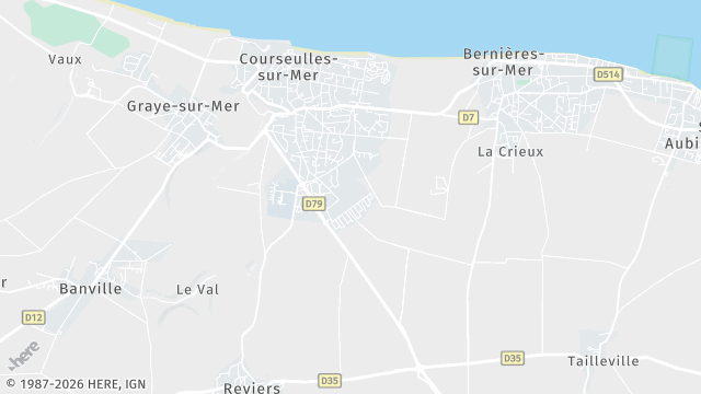 Carte de la zone d'intervention à Courseulles-sur-Mer