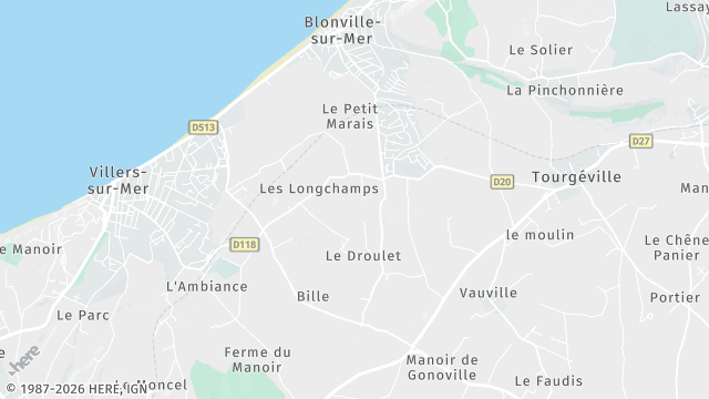 Carte de la zone d'intervention à Blonville-sur-Mer