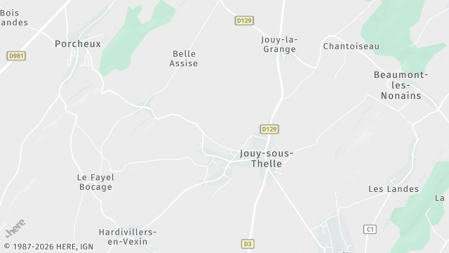 Carte de la zone d'intervention à Jouy-sous-Thelle