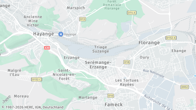 Carte de la zone d'intervention à Serémange-Erzange