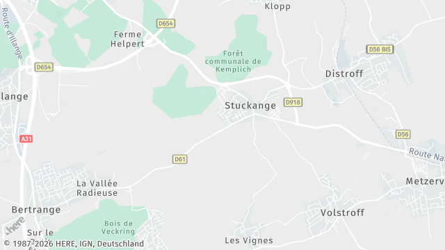 Carte de la zone d'intervention à Stuckange