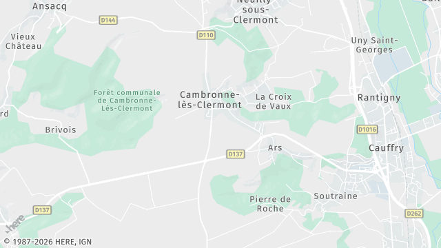 Carte de la zone d'intervention à Cambronne-lès-Clermont