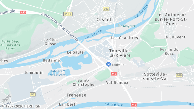 Carte de la zone d'intervention à Tourville-la-Rivière
