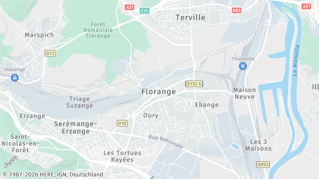 Carte de la zone d'intervention à Florange