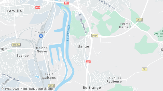 Carte de la zone d'intervention à Illange