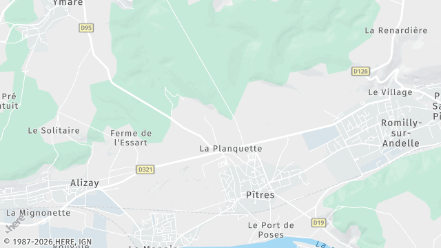 Carte de la zone d'intervention à Pîtres