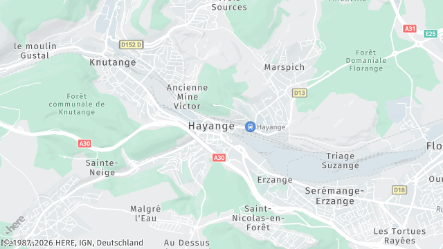 Carte de la zone d'intervention à Hayange