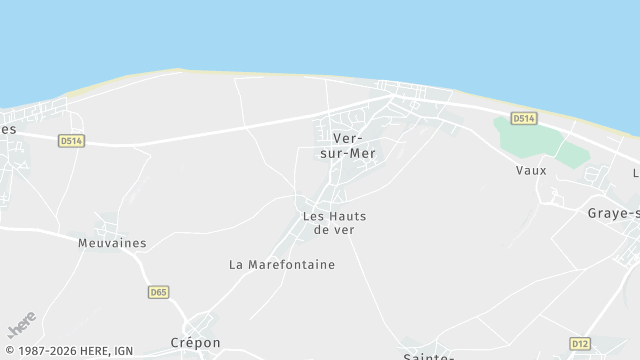 Carte de la zone d'intervention à Ver-sur-Mer