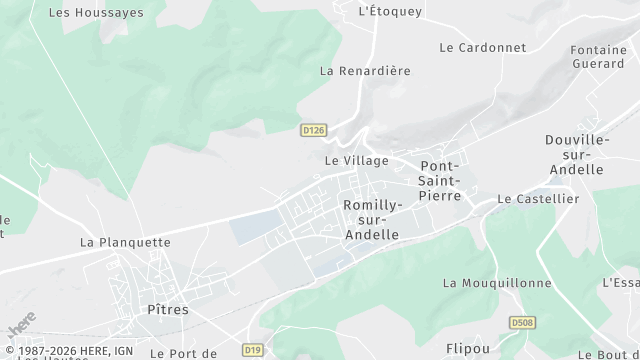 Carte de la zone d'intervention à Romilly-sur-Andelle