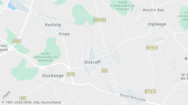 Carte de la zone d'intervention à Distroff