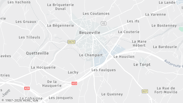 Carte de la zone d'intervention à Beuzeville