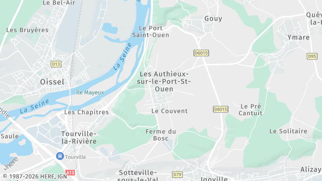 Carte de la zone d'intervention à Les Authieux-sur-le-Port-Saint-Ouen