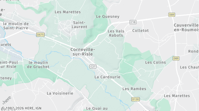 Carte de la zone d'intervention à Corneville-sur-Risle