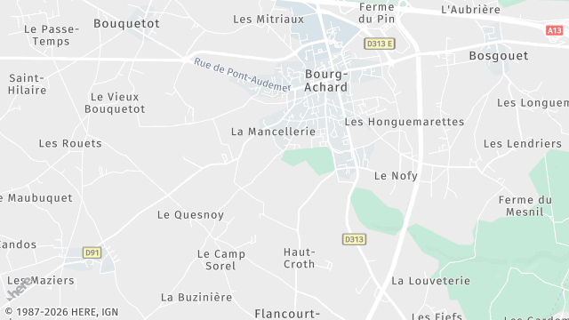 Carte de la zone d'intervention à Bourg-Achard