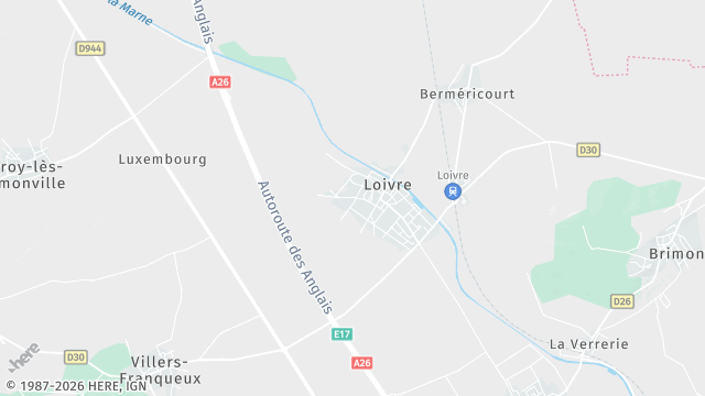 Carte de la zone d'intervention à Loivre