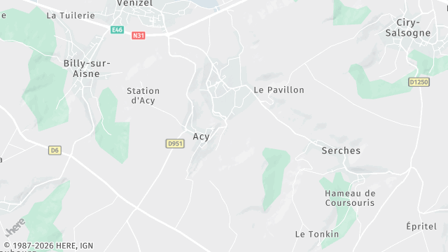 Carte de la zone d'intervention à Acy