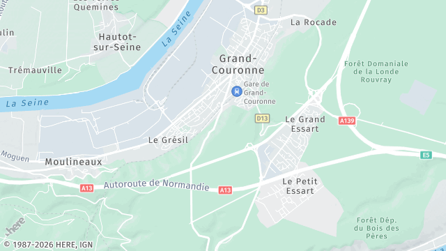 Carte de la zone d'intervention à Grand-Couronne