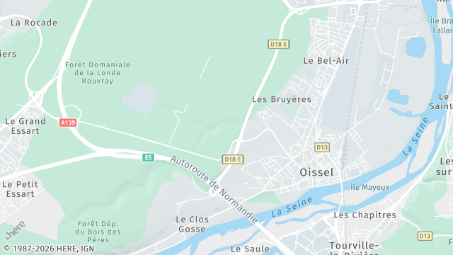 Carte de la zone d'intervention à Oissel