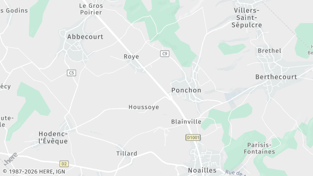 Carte de la zone d'intervention à Ponchon