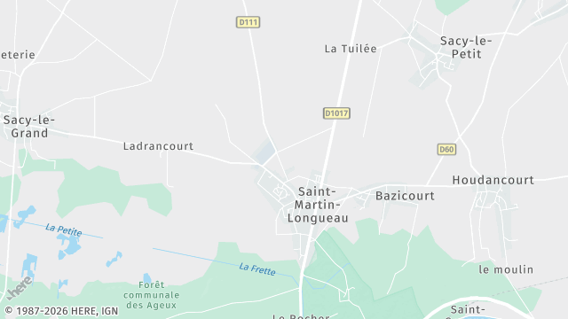 Carte de la zone d'intervention à Saint-Martin-Longueau