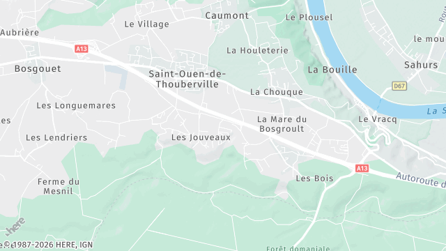 Carte de la zone d'intervention à Saint-Ouen-de-Thouberville