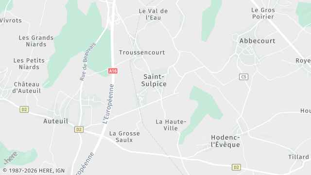Carte de la zone d'intervention à Saint-Sulpice
