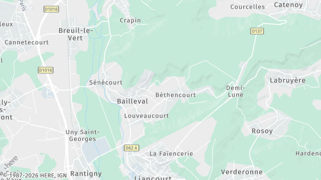 Carte de la zone d'intervention à Bailleval
