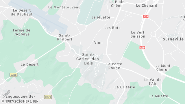Carte de la zone d'intervention à Saint-Gatien-des-Bois