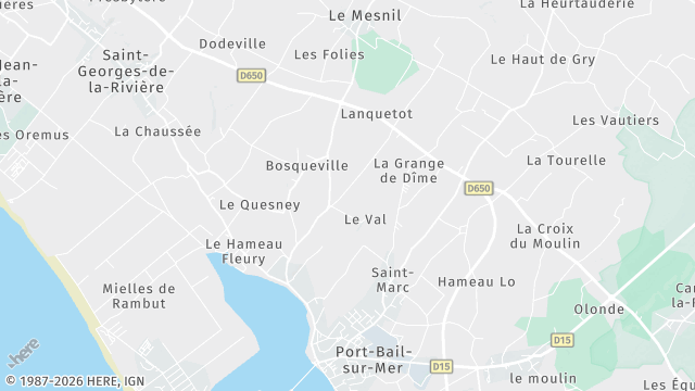 Carte de la zone d'intervention à Port-Bail-sur-Mer