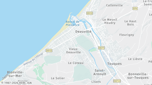 Carte de la zone d'intervention à Deauville