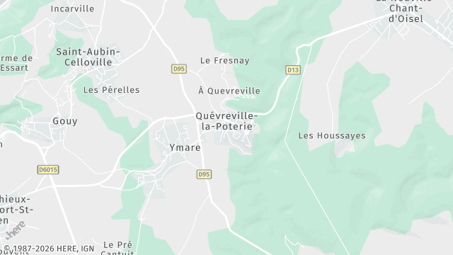 Carte de la zone d'intervention à Quévreville-la-Poterie