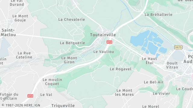 Carte de la zone d'intervention à Toutainville